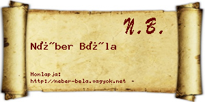 Néber Béla névjegykártya