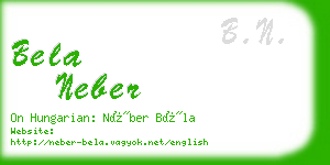 bela neber business card